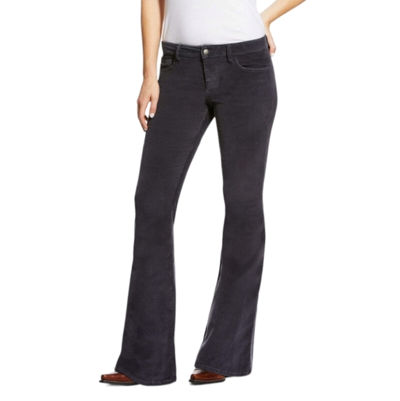 ARIAT Corduroy Flare Jean Dark Gray Womens Size 28 - Picture 2 of 14